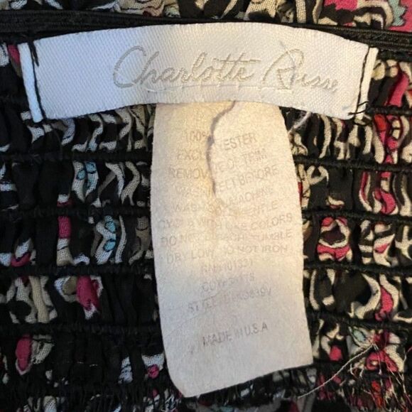 Charoltte Russe Boho Paisley Off the Shoulder Tunic Top Size XS - Picture 5 of 6